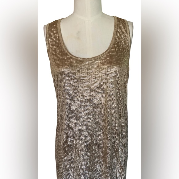 labworks XS Gold Tank Dress With Slit 100% Polyester - Picture 3 of 4